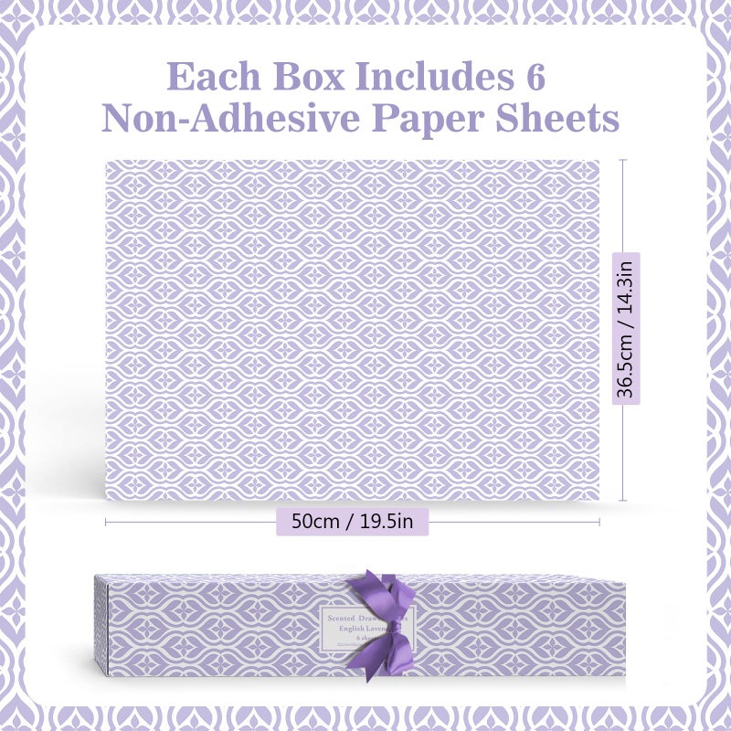SCENTORINI Lavender Scented Drawer Liners, 6 Sheets Fragrant Paper Liners Non-Adhesive Paper Sheets for Home Closet, Dresser Drawers, for Home Fragrance - Image 3